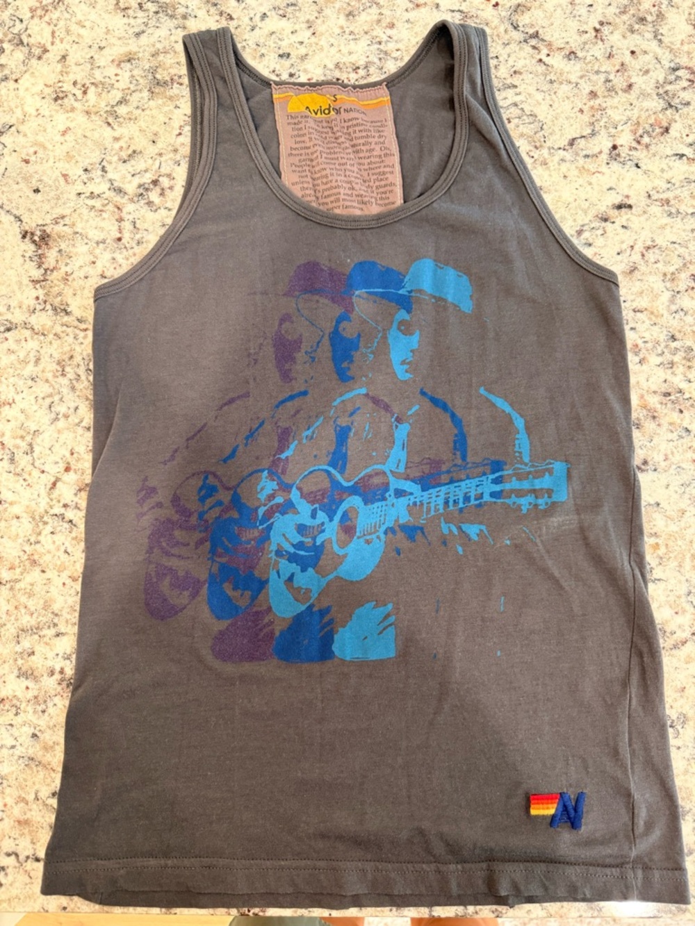 RARE! John Mayer Born and Raised Aviator Nation Gray Tank Top